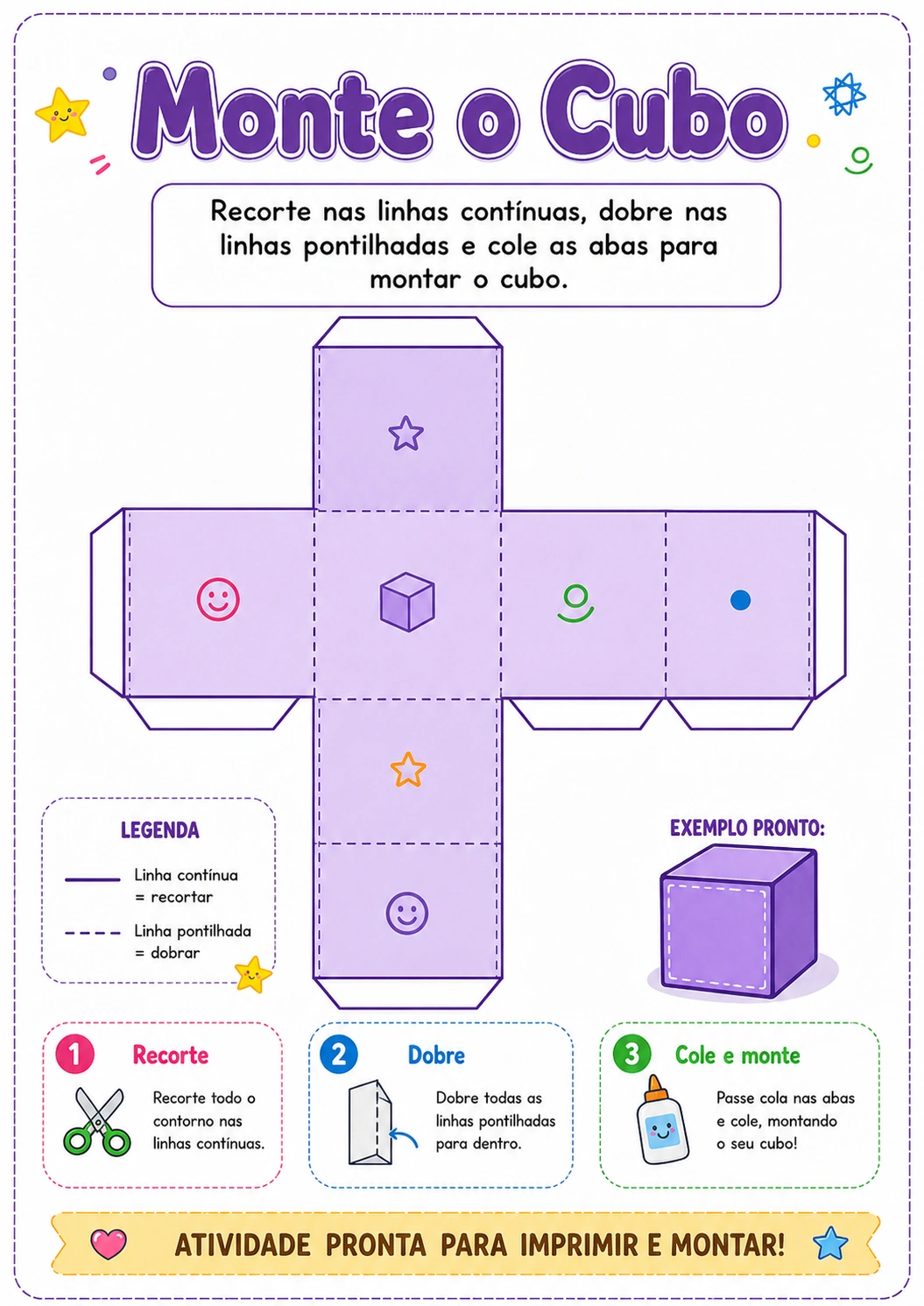 Molde para montar o cubo